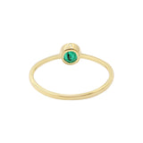 Natural Round Shaped Emerald Gemstone 925 Sterling Silver Gold Plated Ring