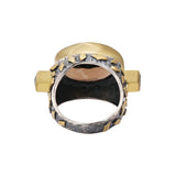 Natural Smoky Quartz Gemstone 925 Sterling Silver Gold Plated Ring