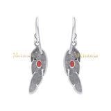 Leaf Shaped Natural Garnet Gemstone 925 Sterling Silver Drop Dangle Earring