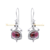 Designer 925 Sterling Silver Natural Garnet Gemstone Drop Earring