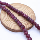 Sale Certified 1 Line Natural Ruby Round Faceted Spiritual Healing Gemstone Beads Strand Necklace