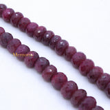 Sale Certified 1 Line Natural Ruby Round Faceted Spiritual Healing Gemstone Beads Strand Necklace