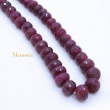 Sale Certified 1 Line Natural Ruby Round Faceted Spiritual Healing Gemstone Beads Strand Necklace