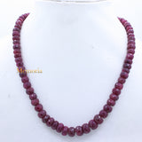 Sale Certified 1 Line Natural Ruby Round Faceted Spiritual Healing Gemstone Beads Strand Necklace