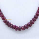 Sale Certified 1 Line Natural Ruby Round Faceted Spiritual Healing Gemstone Beads Strand Necklace
