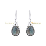Natural Labradorite Gemstone 925 Sterling Silver Pear Shaped Drop Earring