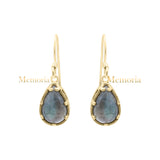 Natural Labradorite Gemstone 925 Sterling Silver Pear Shaped Drop Earring