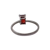 Natural Garnet Gemstone 925 Sterling Silver Black Rhodium Plated Ring