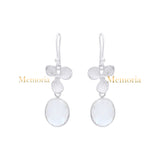 Natural Moonstone Gemstone 925 Sterling Silver Drop Dangle Earring