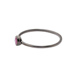 Natural Round Ruby Gemstone 925 Sterling Silver Black Rhodium Plated Ring