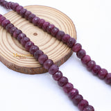 1 Line Natural Ruby Round Faceted Spiritual Healing Gemstone Beads Strand Necklace