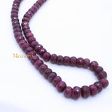 1 Line Natural Ruby Round Faceted Spiritual Healing Gemstone Beads Strand Necklace