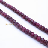 1 Line Natural Ruby Round Faceted Spiritual Healing Gemstone Beads Strand Necklace