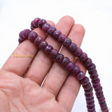 1 Line Natural Ruby Round Faceted Spiritual Healing Gemstone Beads Strand Necklace