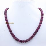 1 Line Natural Ruby Round Faceted Spiritual Healing Gemstone Beads Strand Necklace