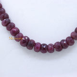 1 Line Natural Ruby Round Faceted Spiritual Healing Gemstone Beads Strand Necklace