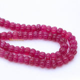1 Line Natural Ruby Pumpkin Shaped Spiritual Healing Gemstone Carving Beads Strand Necklace