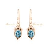 Natural Blue Topaz Gemstone 925 Sterling Silver Gold Plated Earring
