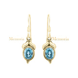 Natural Blue Topaz Gemstone 925 Sterling Silver Gold Plated Earring