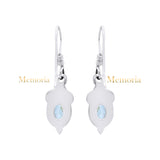 Natural Blue Topaz Gemstone 925 Sterling Silver Gold Plated Earring