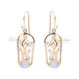 Natural Oval Cut Moonstone Gemstone 925 Sterling Silver Drop Earring