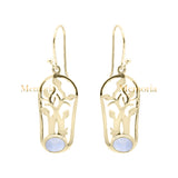 Natural Oval Cut Moonstone Gemstone 925 Sterling Silver Drop Earring