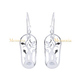 Natural Oval Cut Moonstone Gemstone 925 Sterling Silver Drop Earring