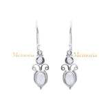 925 Sterling Silver Natural White Topaz Gemstone Silver Drop Earring