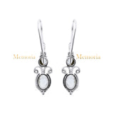 925 Sterling Silver Natural White Topaz Gemstone Silver Drop Earring