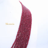 9 Line Round Smooth Shaped Natural Ruby Spiritual Healing Gemstone Beads Strand Necklace