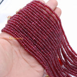 9 Line Round Smooth Shaped Natural Ruby Spiritual Healing Gemstone Beads Strand Necklace