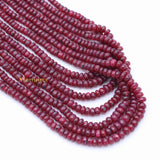 9 Line Round Smooth Shaped Natural Ruby Spiritual Healing Gemstone Beads Strand Necklace
