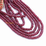 Buy 7 Line Round Smooth Shaped Natural Ruby Spiritual Healing Gemstone Beads Strand Necklace