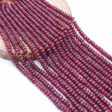 Buy 7 Line Round Smooth Shaped Natural Ruby Spiritual Healing Gemstone Beads Strand Necklace