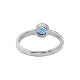 925 Sterling Silver Natural Blue Sapphire Gemstone Hammered Ring