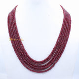 Buy 6 Line Round Smooth Shaped Natural Ruby Spiritual Healing Gemstone Beads Strand Necklace