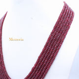 Buy 6 Line Round Smooth Shaped Natural Ruby Spiritual Healing Gemstone Beads Strand Necklace