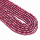 Buy 6 Line Round Smooth Shaped Natural Ruby Spiritual Healing Gemstone Beads Strand Necklace