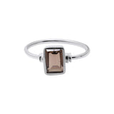Smokey Quartz Gemstone 925 Sterling Silver Ring For Spiritual Healing