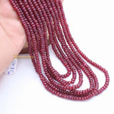 Buy 6 Line Round Smooth Shaped Natural Ruby Spiritual Healing Gemstone Beads Strand Necklace