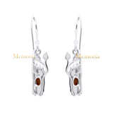 Natural Tiger Eye Gemstone 925 Sterling Silver Drop Earring