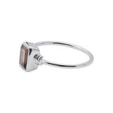 Smokey Quartz Gemstone 925 Sterling Silver Ring For Spiritual Healing
