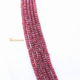 Buy 5 Line Round Smooth Shaped Natural Ruby Spiritual Healing Gemstone Beads Strand Necklace