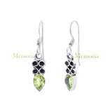 Natural Peridot Gemstone 925 Sterling Silver Drop Dangle Earring