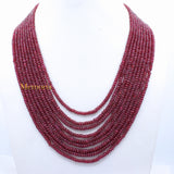 Buy 9 Line Round Smooth Shaped Natural Ruby Spiritual Healing Gemstone Beads Strand Necklace