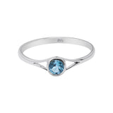 Natural Blue Topaz Gemstone 925 Sterling Silver Ring