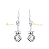 Natural Citrine Gemstone 925 Sterling Silver Gold Plated Drop Earring