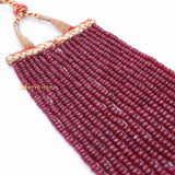 Buy 9 Line Round Smooth Shaped Natural Ruby Spiritual Healing Gemstone Beads Strand Necklace