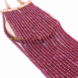 Buy 9 Line Round Smooth Shaped Natural Ruby Spiritual Healing Gemstone Beads Strand Necklace