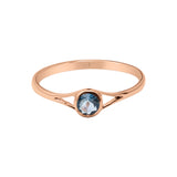 London Blue Topaz Gemstone 925 Sterling Silver Rose Gold Plated Ring